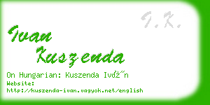 ivan kuszenda business card